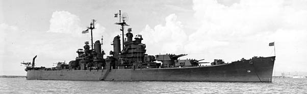 USS Fall River at anchor, 12 August 1945