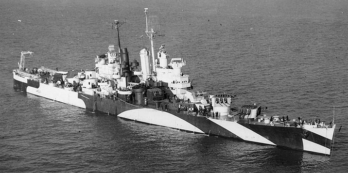 USS Houston underway off Norfolk, 12 January 1944
