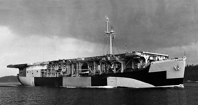 USS Long Island underway Puget Sound Washington 11 February 1944