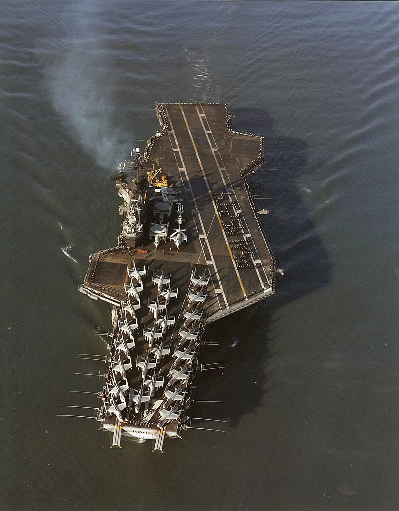 USS Midway overhead view in April 1972