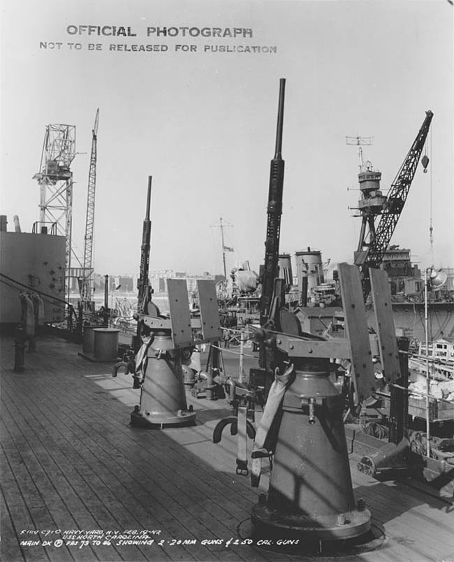 USS North Carolina 20mm deck guns