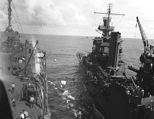 transferring survivors of USS Yorktown to USS Fulton, 7 June 1942